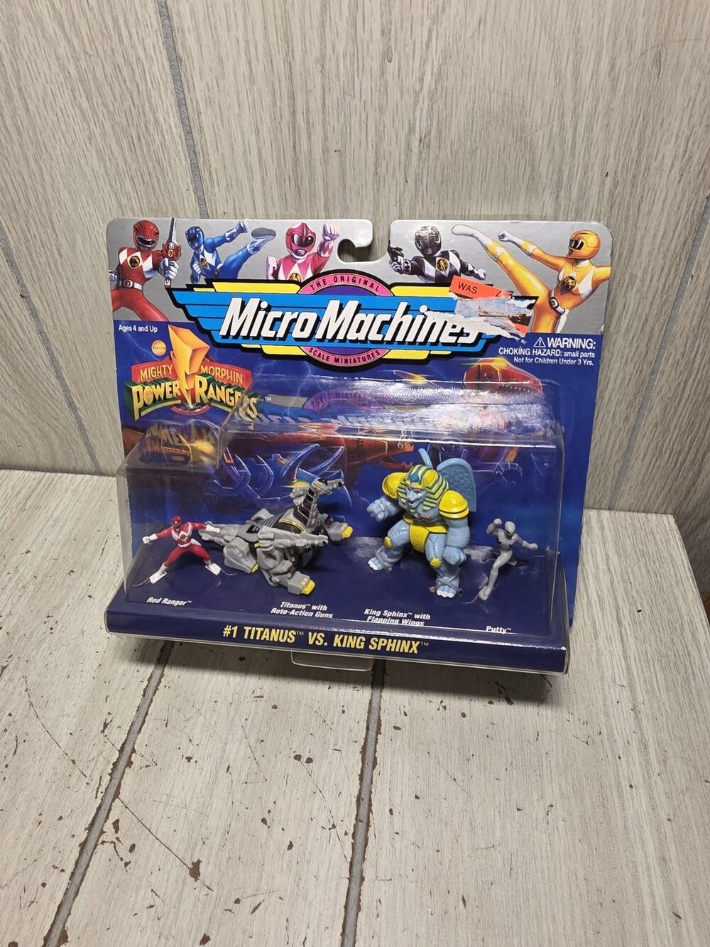 Vtg 94 Micro Machines Mighty Morphin Power Rangers #1 Titanus vs King Sphinx NIP